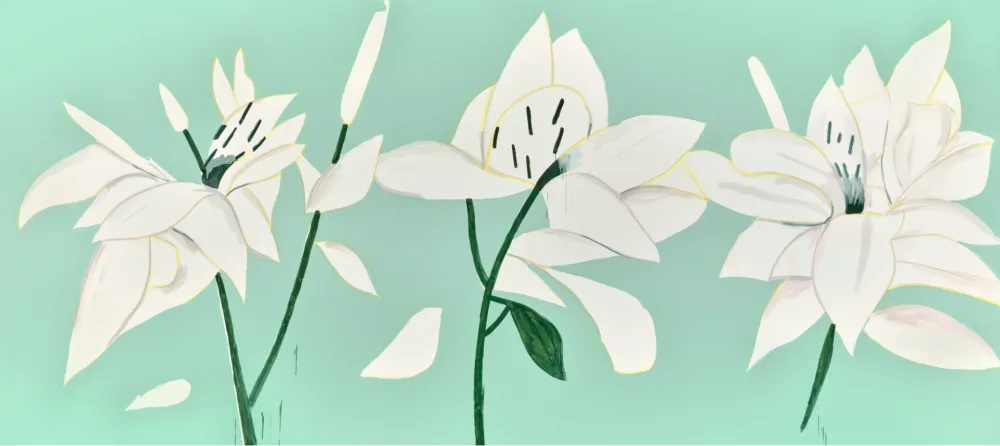 丝网印刷 Katz - White Lilies 6