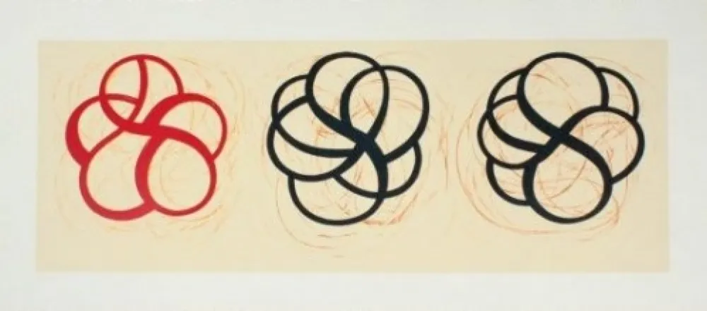 石版画 Kauffman - Red, Black, Black