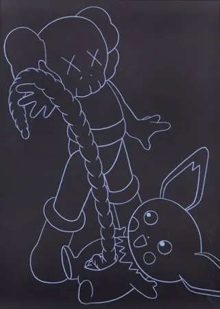 丝网印刷 Kaws - Companion vs. Pikachu