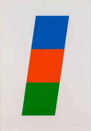 石版画 Kelly - Blue, Red-Orange, Green