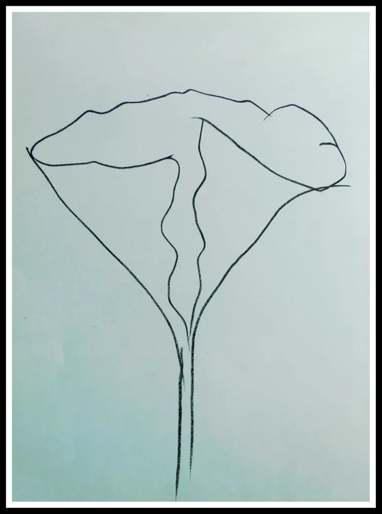 石版画 Kelly - COMPOSITION AU LOTUS