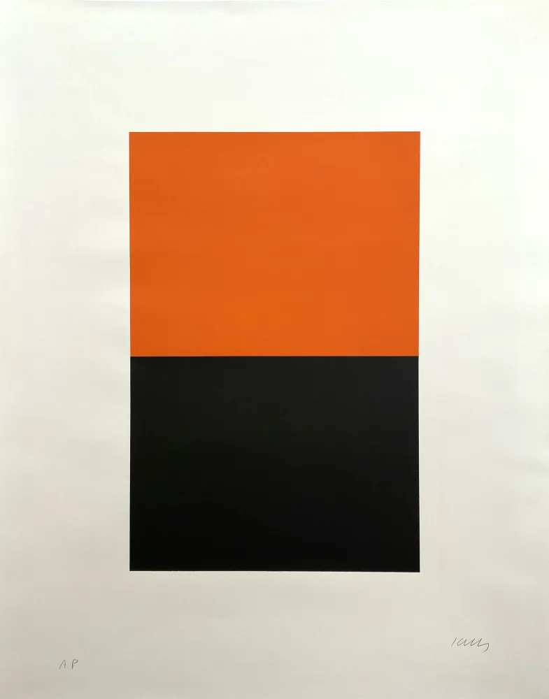 石版画 Kelly - Untitled (Orange/Black)