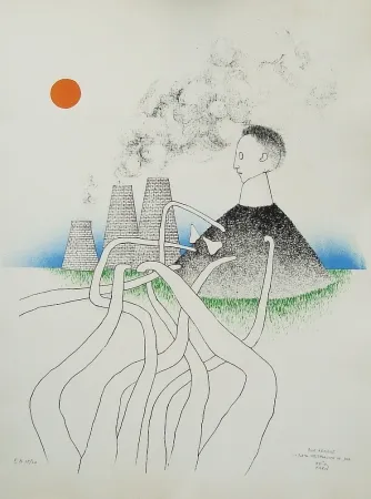 石版画 Kern - La porta westphalica de jour