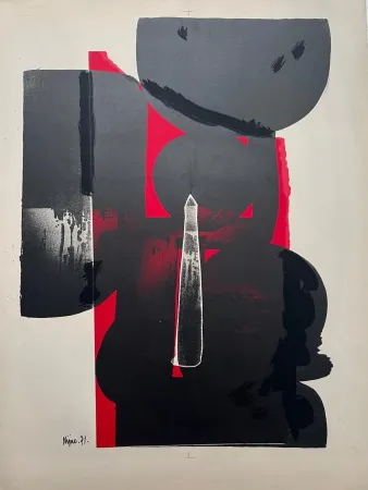 石版画 Kijno - Composition