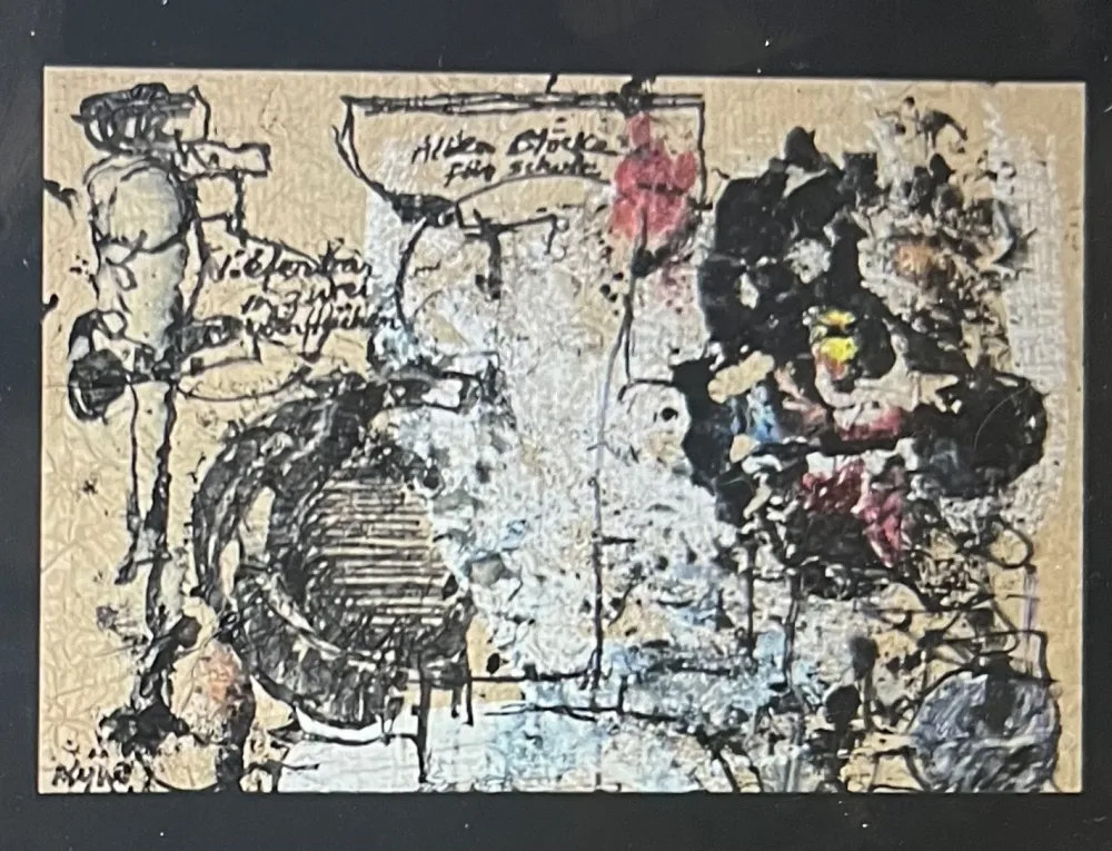 无技术 Kijno - Composition Abstraite. Technique mixte et acrylique