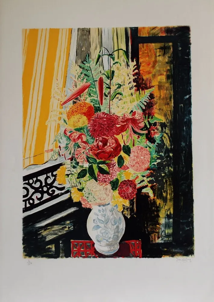 石版画 Kisling - Bouquets de Fleurs