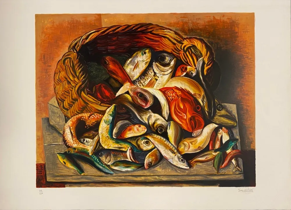 石版画 Kisling - Les poissons