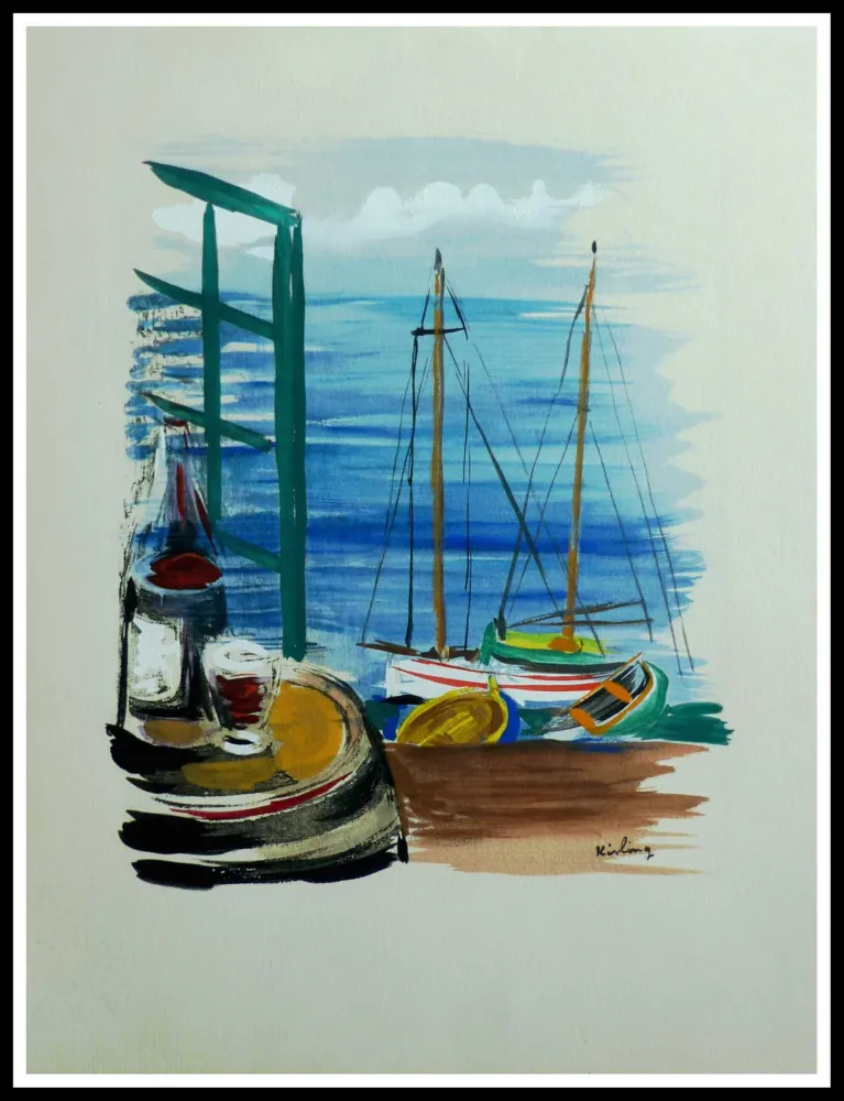 石版画 Kisling - VINS FLEURS & FLAMMES