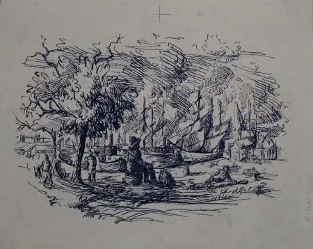 石版画 Kitzel - Port