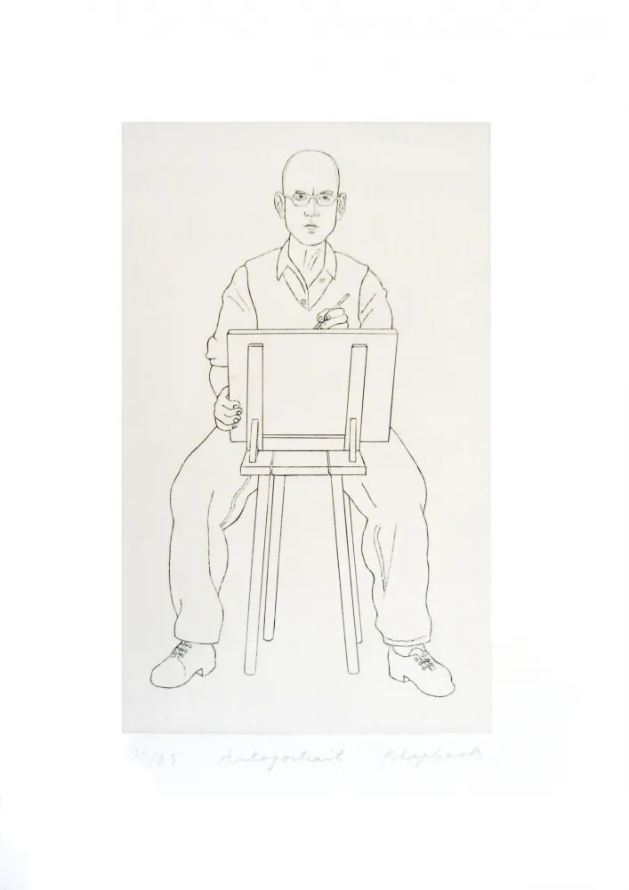 版画 Klapheck - Autoportrait