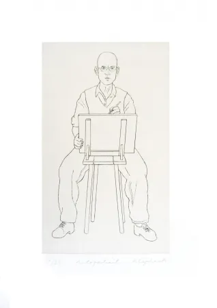 版画 Klapheck - Autoportrait