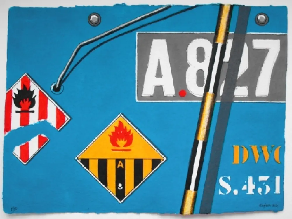 版画 Klasen - INFLAMMABLE - Aquagravure de PETER KLASEN