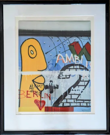 石版画 Klasen - Peter Klasen  - The Berlin Wall / Le Mur de Berlin / Atome (circa 1980), Hand-Signed Original Lithograph