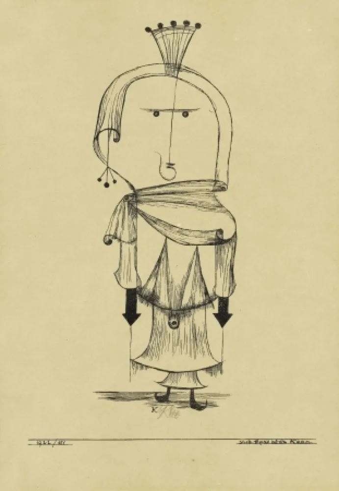 石版画 Klee - Die Hexe mit dem Kamm / The Witch with the Comb