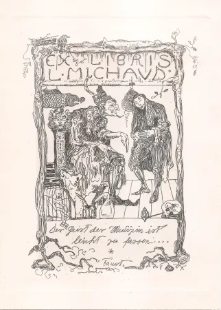版画 Klee - Ex Libris L. Michaud