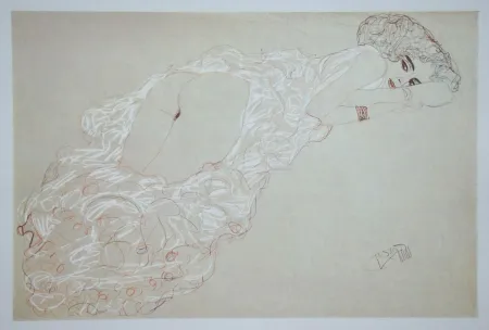 胶版印刷 Klimt (After) - Erotische Zeichnung