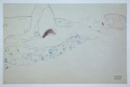 胶版印刷 Klimt (After) - Erotische Zeichnung