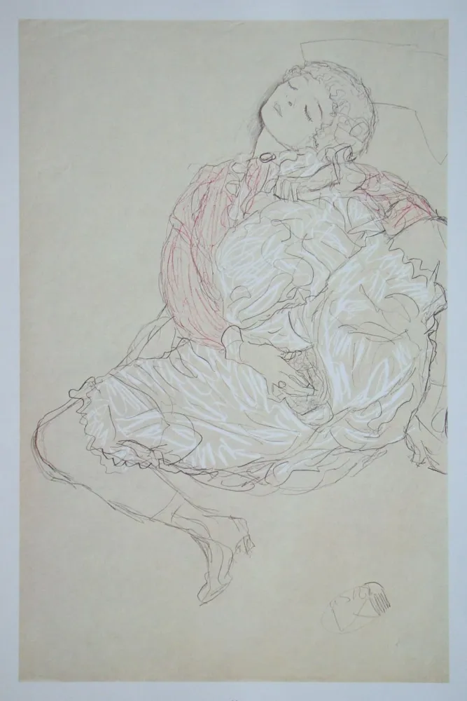 胶版印刷 Klimt (After) - Erotische Zeichnung