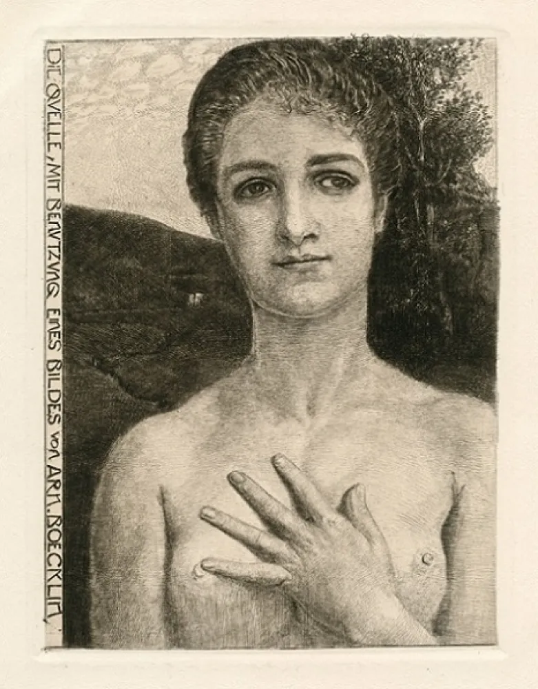 蚀刻版画 Klinger - Die Quelle, nach Bocklin