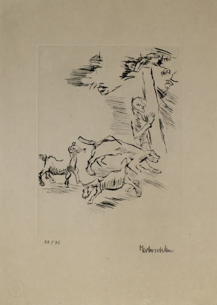 版画 Kokoschka - Der Beobachter