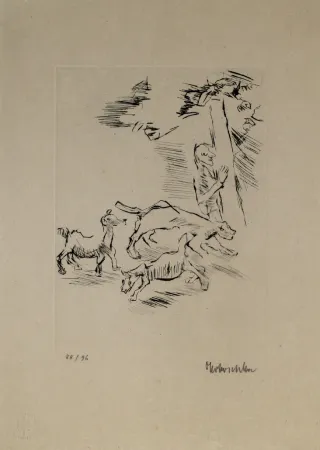 版画 Kokoschka - Der Beobachter
