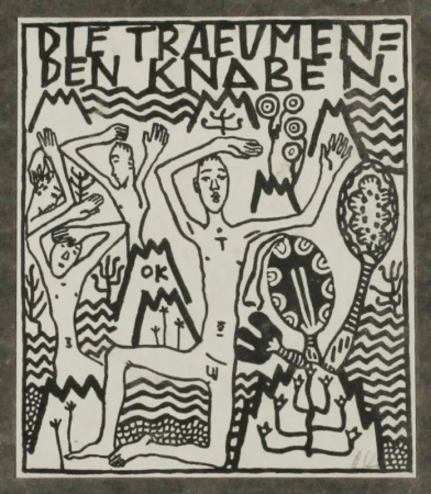版画 Kokoschka - Die träumenden Knaben (The Dreaming Boys)