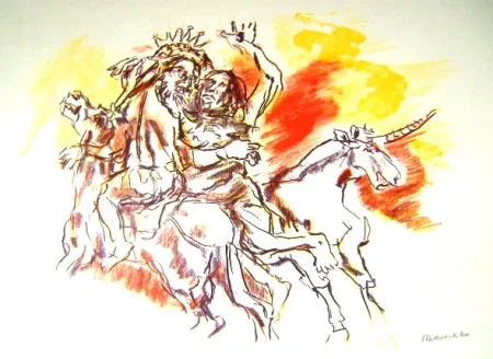 石版画 Kokoschka - Le Bal Masqué