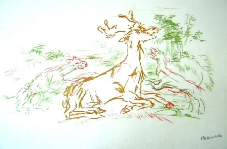 石版画 Kokoschka - Le Bal Masqué