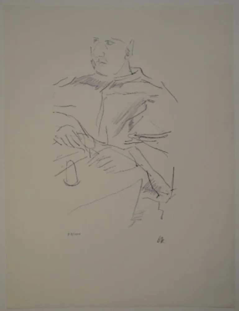 石版画 Kokoschka - Papst Leo X