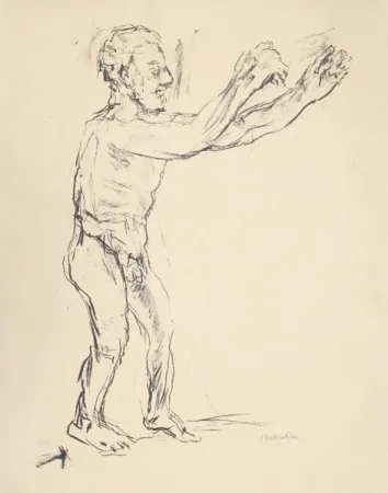 石版画 Kokoschka - Reaching Man