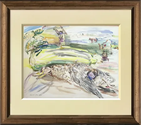 无技术 Kokoschka - Stilllife and landscape Original watercolour on paper
