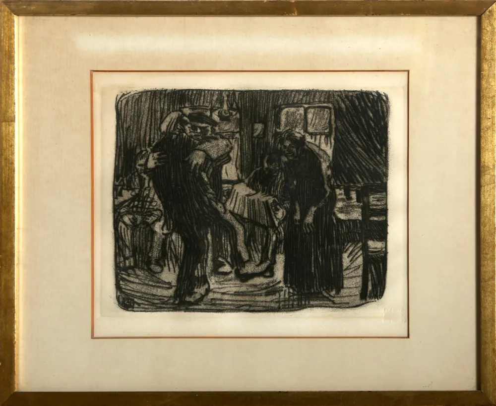 版画 Kollwitz - Hamburger Kneipe (Hamburg Pub)