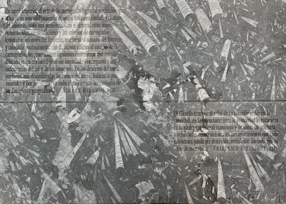 蚀刻版画 Kosuth - El mapa de Miranda y la disciplina de Nietzsche