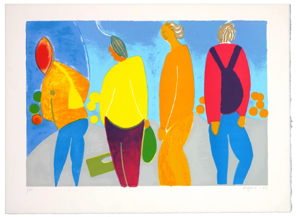 石版画 Krøjer - Richard Lenoir Market III