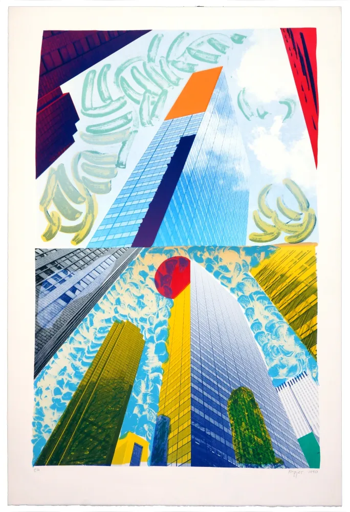 石版画 Krøjer - Up town Manhattan