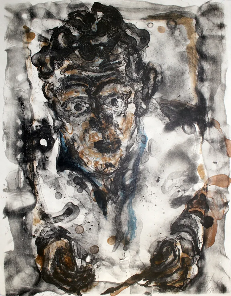 石版画 Kruck - Selbstbildnis