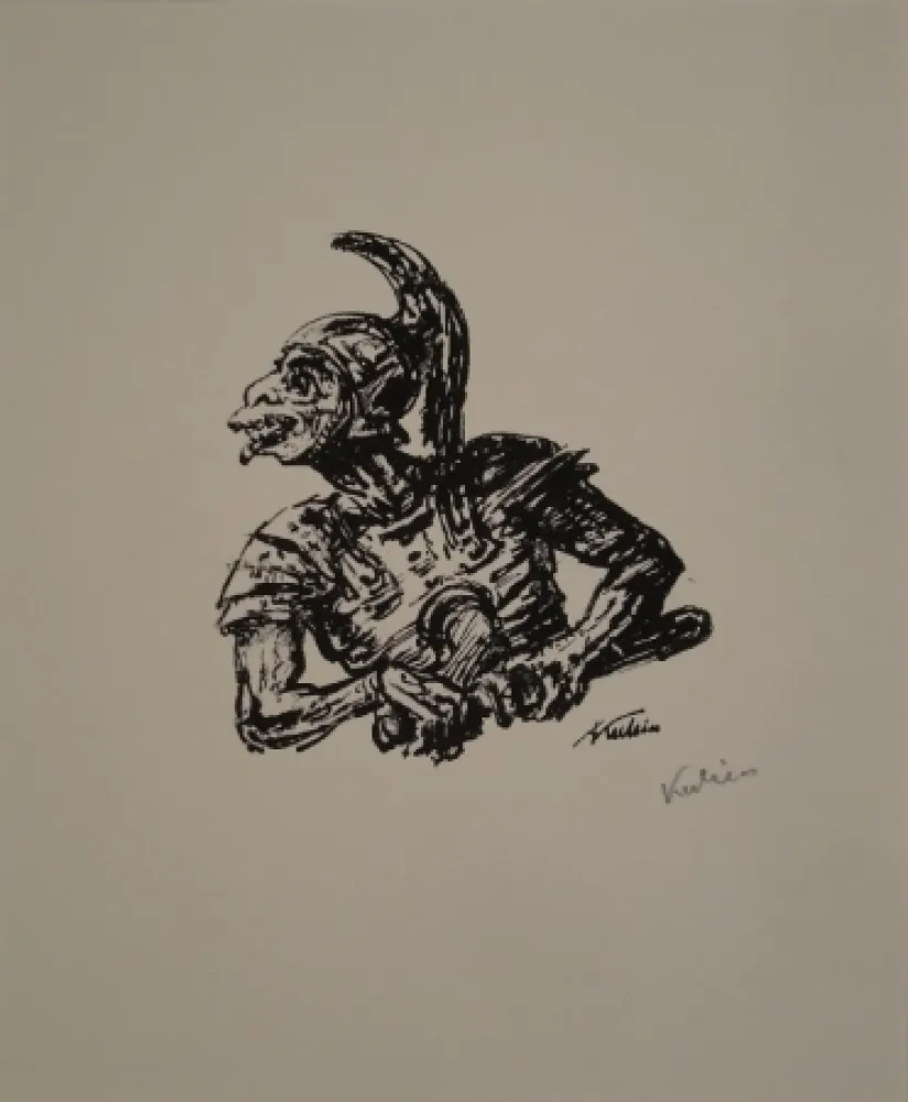 石版画 Kubin - Der Soldat, der Christi Seite durchstach. 