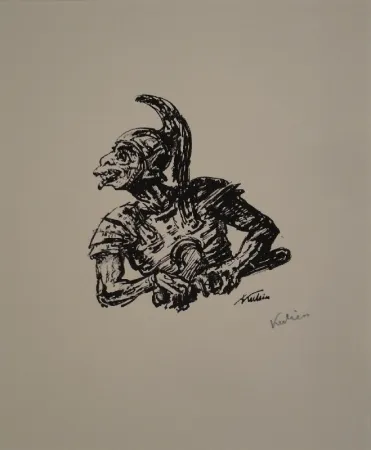 石版画 Kubin - Der Soldat, der Christi Seite durchstach. 