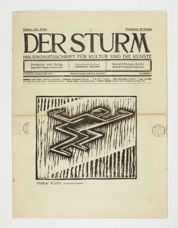 木刻 Kubín - Untitled (Cubist male figure) 