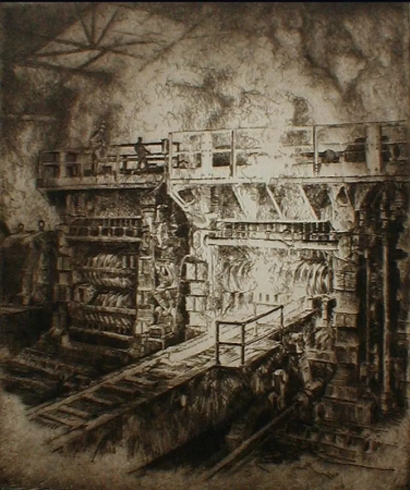蚀刻版画 Kuhler - Untitled (steel mill)