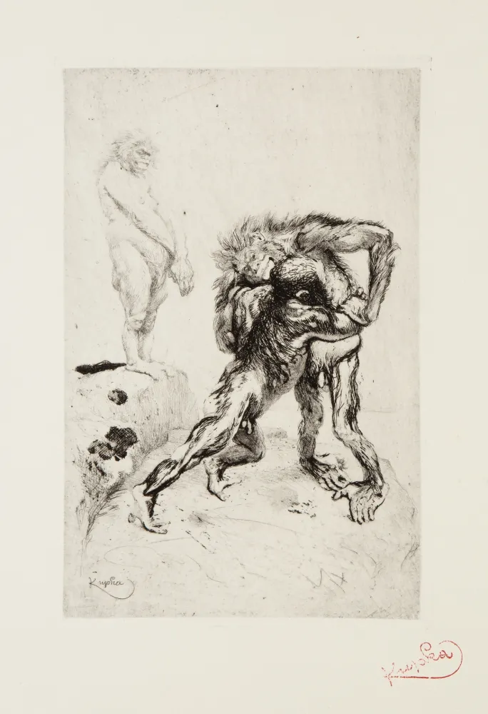 干刻版画 Kupka - Lutte