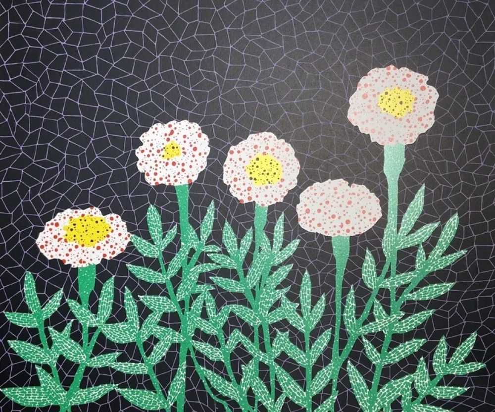石版画 Kusama - Flower