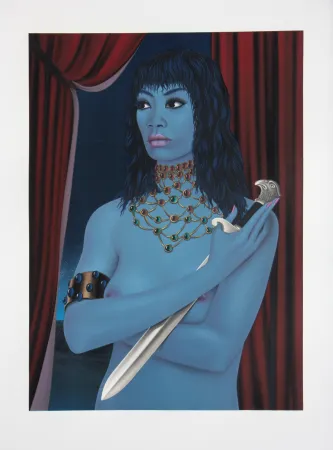 石版画 Labisse - La Femme avec un Couteau