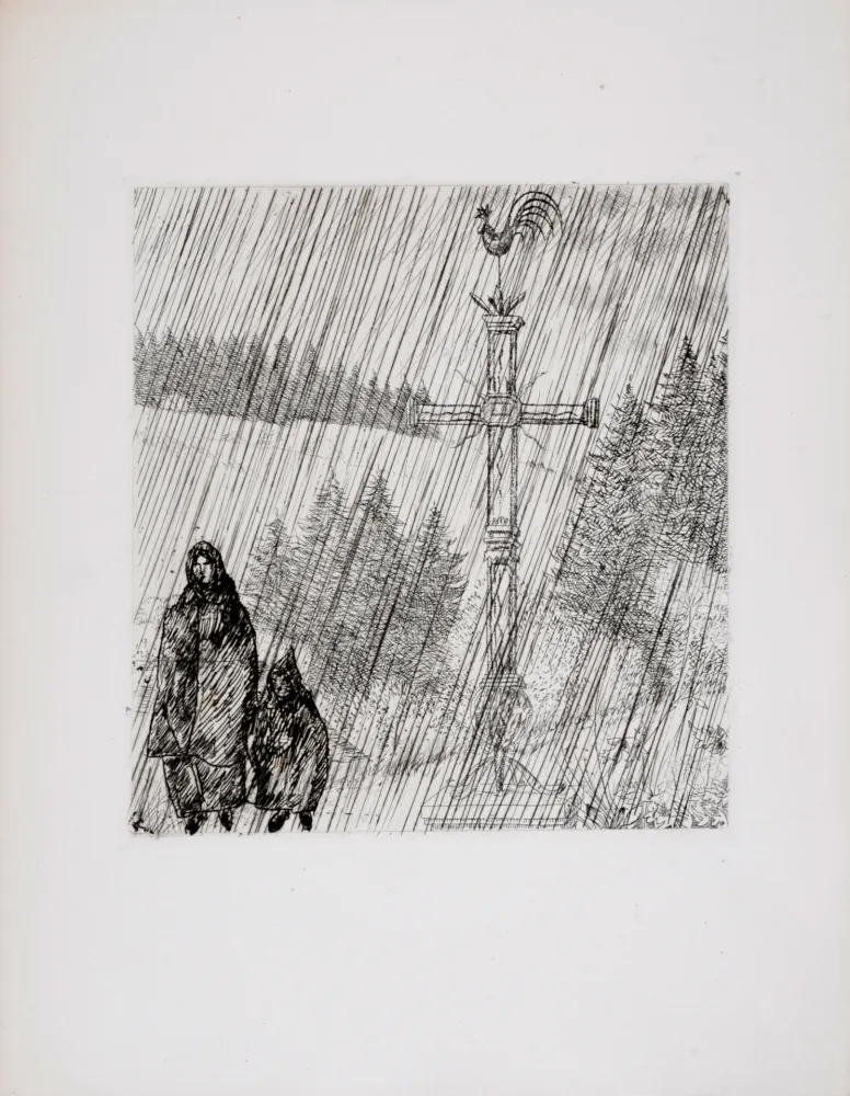 蚀刻版画 Laboureur - Bretagne : Promenade au calvaire, 1946