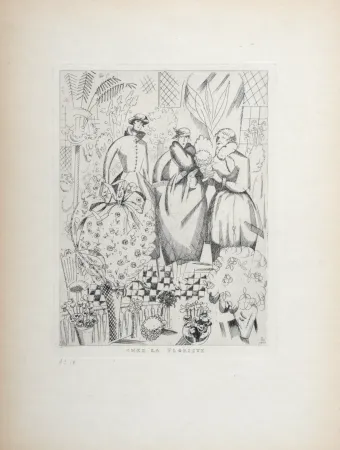 版画 Laboureur - Chez la Floriste, 1920 