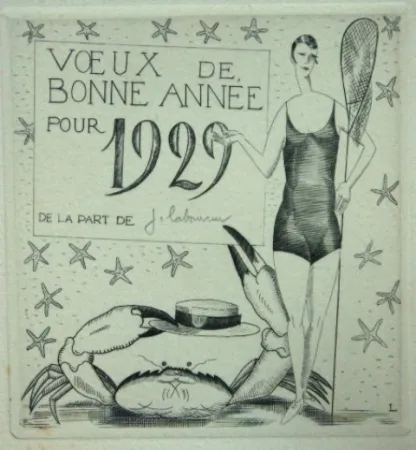 干刻版画 Laboureur - La pêcheuse au crabe.