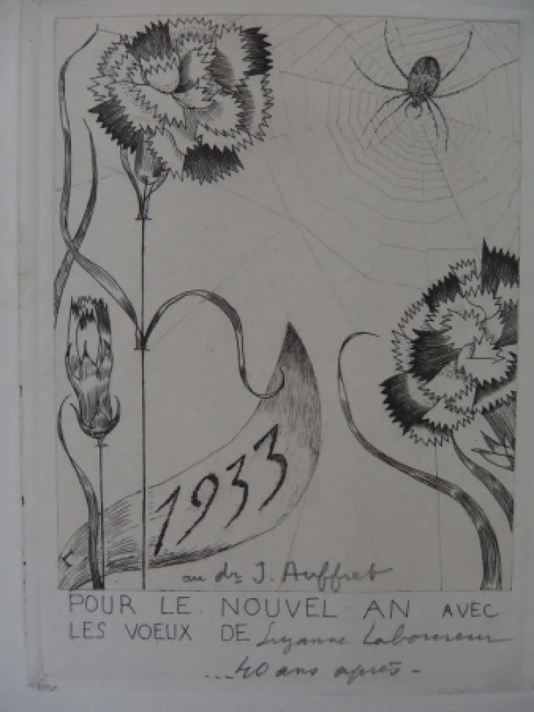 版画 Laboureur - L'araignée aux fleurs