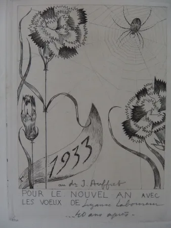 版画 Laboureur - L'araignée aux fleurs
