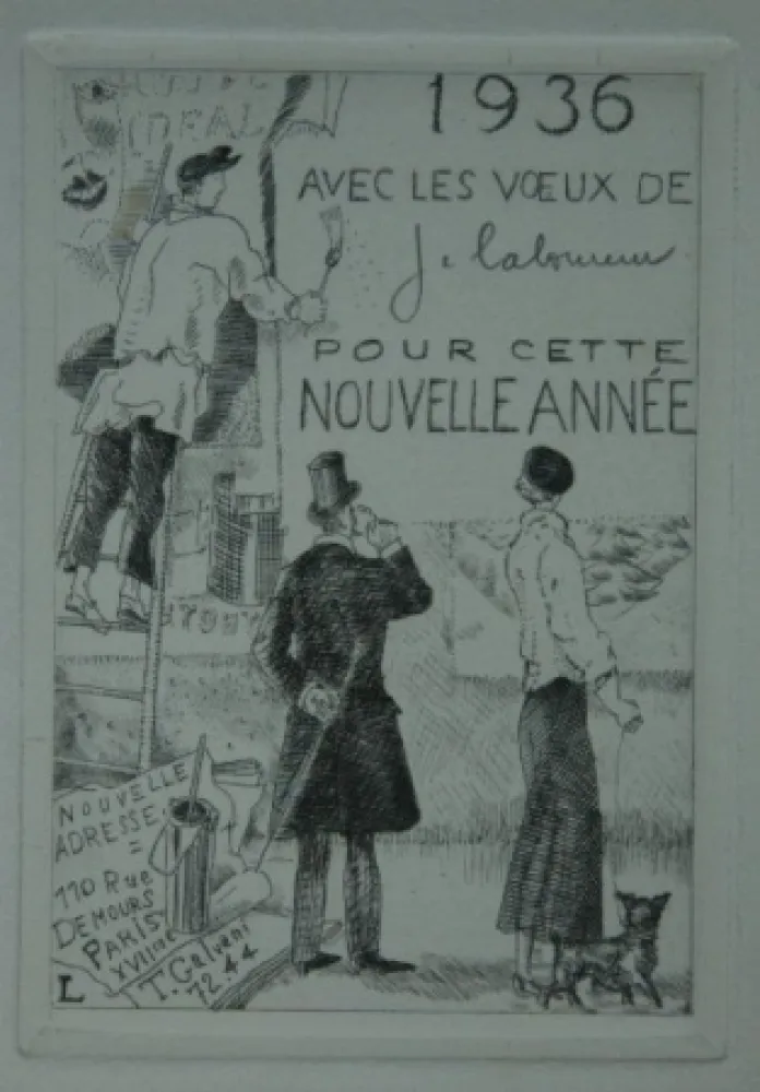 蚀刻版画 Laboureur - Le Colleur d’affiches