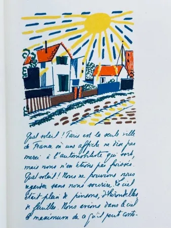 石版画 Laboureur - Promenade avec Gabrielle. Texte et images lithographiés en couleurs par Jean Giraudoux et Jean-Emile Laboureur.